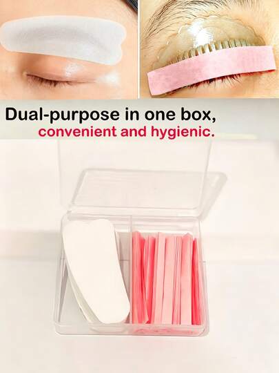GOOLIIEYE 2-In-1 Brow & Lash Lift Pads - Disposable Large Capacity Beauty Accessory Tool, Convenient & Hygienic Cross-Border Eyelash & Eyebrow Keratin Shaping Set - 1000+250pcs Cover Films/Pressing Films, Suitable For Eyelash/Eyebrow Curling, Shaping, Dyeing & Perming