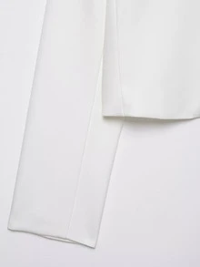 Seelio Spring/Summer New Women's European & American Style Fashion Minimalist Versatile Short Blazer Jacket - White - View 5