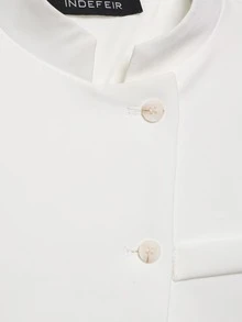 Seelio Spring/Summer New Women's European & American Style Fashion Minimalist Versatile Short Blazer Jacket - White - View 6
