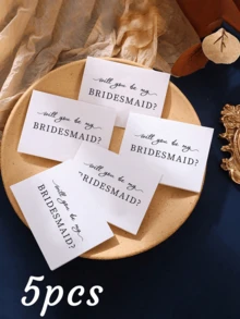 10/5/1pcsFun Cards With Envelopes, Invitation: Will You Be My Bridesmaid? Wedding Invitation, Friend Bridesmaid Invitation Gift, Blessing Gift - Multicolor - View 6