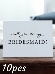 10/5/1pcsFun Cards With Envelopes, Invitation: Will You Be My Bridesmaid? Wedding Invitation, Friend Bridesmaid Invitation Gift, Blessing Gift - Multicolor - View 7