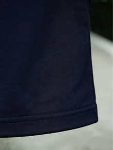 GRDR 男士時尚百搭純色T恤－極簡休閒日常短袖 - 藏蓝色 - 查看 6