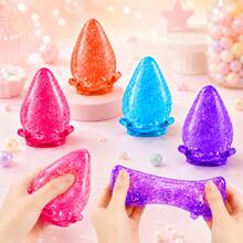 Children's Colorful Water Drop Squeeze Toy, Transparent Glitter Jelly Soft Squishy Toy, Soft Reboundable Fun Squeeze Toy, Multi-Color Color Recognition Training, Parent-Child Interaction Hand Exercise, Birthday Party Favor Children's Reward Small Gift - Multicolor - View 4