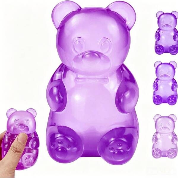 1pc Bear Shaped Stress Relief Ball, Soft Squeeze Toy With Soybean Filling, Slow Rebound Sensory Toy, Party Favors And Prizes
