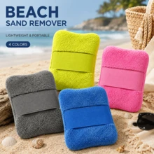 4 Warna Spons Penghilang Pasir Pantai Portabel Berbahan Lembut dengan Pegangan, Spons Penghilang Pasir Cepat, Aksesori Penghilang Pasir untuk Pantai, Berkemah, dan Perjalanan Luar Ruangan di Musim Panas - MultiWarna - View 3