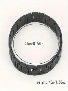 1pc Fashionable Cool Stainless Steel Animal Element Bracelet, Geometric Pattern Design, Suitable For Men, Women, Couples For Daily, Party, Business, Wedding, Banquet Wear, Versatile Accessory, Hip-Hop Punk Style, Perfect Gift For Holidays And Birthdays, All Season Wear - Silver - View 4