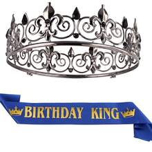 2pcs Birthday King Crown And Sash, Unisex Royal King Crown, Suitable For Party Decoration, Ball, Birthday Gift, Men's Pageant Crown, Christmas,Halloween - Multicolor - View 15