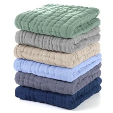 Oaoleer 12PCS 12*12 Inch 100% Cotton Muslin Burp Cloths, Soft Absorbent Reusable Baby Washcloths For Newborn Boys Girls - Multicolor - View 10