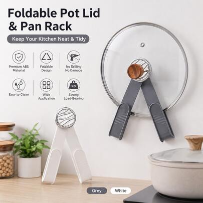 One Set Of High-Quality ABS Pot Racks. Strong Load-Bearing Capacity, Thickened To Prevent Deformation. Suitable For Various Pot Lids And Cutting Boards In The Kitchen. A Great Choice For Kitchen Storage.
