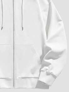 個性化客製化女款連帽拉鍊運動衫，秋季薄款夾克，正反面圖案可客製，白色 - 白色 - 查看 4