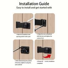 2 Sets Furniture Safety Locks, Easy Installation, Anti-Theft Padlocks, Suitable For Cabinets, Mailboxes, Drawers And Door Locks, Modern Security Locks, Durable Metal Locks - Standard Model - View 7