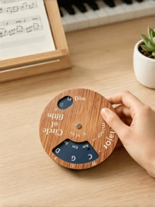 Brown Circle Of Fifths Wooden Musician Melody Wheel,Rotatable Heavy Duty Clear Letter Round Musician Melody Wheel Musical Notes Chords Theory Disc Music Learning Tool - Music Melody Turntable - View 7
