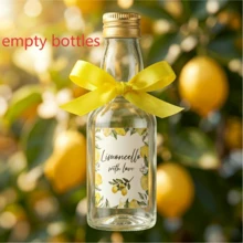 VICKYO 50pcs Mini Limoncello Bottles, Italian Themed Party Favors For Italian Food Lovers, Event Organizers, Party Planners 60ml Clear Bottles With Gold Caps, Yellow Ribbons & Lemon Labels For Italian Themed Parties, Dinner Parties & Cultural Events - 50 - 查看 2