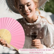 5/10/15/20/25/30/40/50pcs Vintage Handheld Folding Paper Fans, Portable Bamboo Fans, Summer Cool Fashion Accessories, Suitable For Parties And Events - Multicolor - View 8