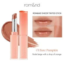 Rom&Nd Korean Slim Tube Jelly Pudding Lip Gloss, Hasil Akhir Mengkilap dan Berkilau, Melembapkan & Menghidrasi - 01#  TELANJANG - View 1