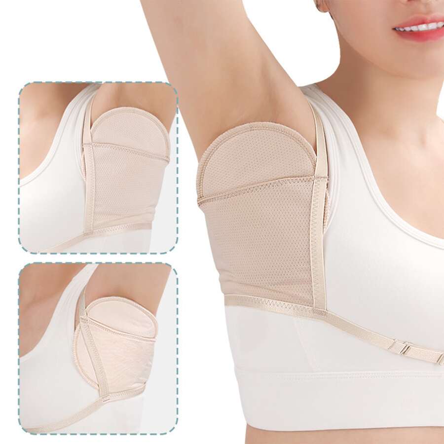 NOSWEAT Women's Sweat Absorbing Bra, Washable Underarm Sweat Pads, Wireless Breathable Anti Sweat Innerwear, Quick Dry Bra Top For Summer, Sports, Office, Travel, M/L - Yellow - View 1
