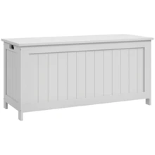 Storage Trunk With 2 Ty Hinges, Modern Entryway Bench With Side Handles, Storage Chest For Living Room, White-XY671858 - 838-444V82WT - View 11