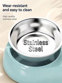 Structured Craftsmanship 2-In-1 Pet Food And Water Bowl, Suitable For Small/Medium Cats, Dogs, Rabbits And Other Pets, Easy To Clean. Dog Stuff, Cat Stuff, Cat And Dog Dual-Use Bowl Combination. Durable Plastic Material With Stainless Steel Bowl, Easy To Clean, Suitable For Cats And Dogs - 500ml - View 8