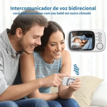 Baba Eletrônica Com Monitor Visão Noturna, Câmera c/ Audio Sensor de Temperatura VB603 3,2 polegadas - Visão 8