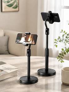 1pc Adjustable Desktop Phone & Tablet Stand, Gaming Live Streaming Recording Base, Compatible With Switch Air 4-10 Inch Devices, Cute Mini Desktop Decor Accessory, Ideal For Women Home Office Daily Use - Retractable Stand - View 4