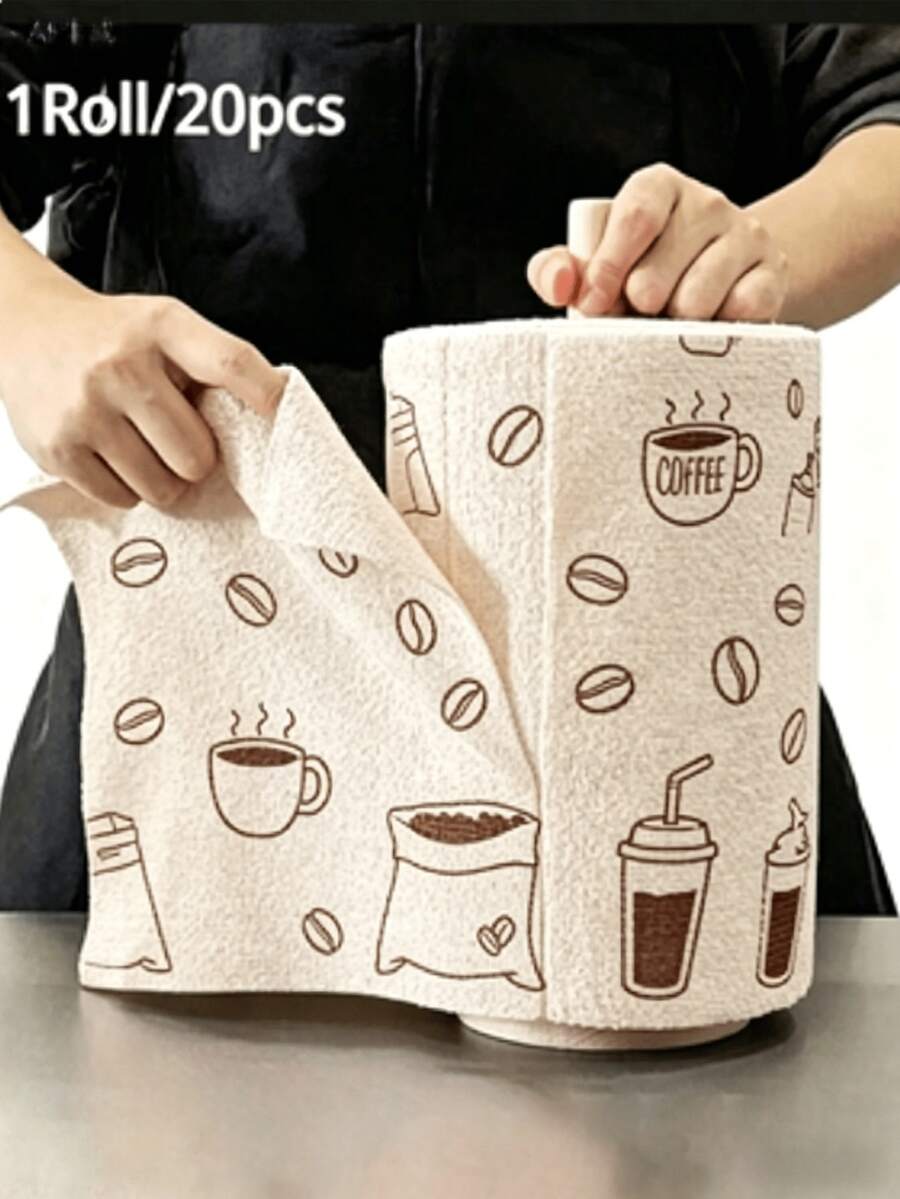1 Roll/20 Pieces Reusable High Absorbency Microfiber Cleaning Wipes - Highly Absorbent, Durable And Machine Washable Kitchen Towels, Suitable For Dishwashing, Countertop Cleaning, Floor - Multi-Purpose Household Cloth, Modern Square Design, Space Theme Cleaning Supplies, Dish Cloth, Countertop Wipes, High Absorbency Fabric - A - View 1