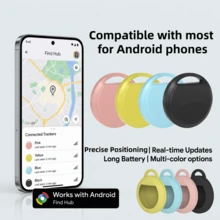RSH 1PC Mini Wireless Portable Item Tracker, Smart Anti-Lost Device, Item Tracker, Item Loss Prevention Device, Item Locator, Compatible With Android Find Hub (For Android Solely), Wireless Key Finder, Location Tracking Device, For Backpacks, Keys, Pets. - Multicolor - View 2
