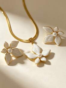 3 Stücke/1 Set Edelstahl Ohrringe, mit geometrischen Formen, Blumenmustern, Herzformen und asymmetrischen Elementen. Geeignet für Hochzeitskleidung, elegantes Design, Damenaccessoires, geeignet für den täglichen Gebrauch, Partys, Geburtstage und Abschlussgeschenke, eine modische Wahl für Bräute. Diese eleganten Ohrringe sind auch für den täglichen Gebrauch geeignet, ein ideales Geschenk zum Valentinstag. - Verschiedenfarbig - Übersicht 4