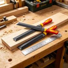 File + Steel Ruler 2pcs Set, Suitable For Sharpening Tools, Repairing, Measuring And Marking, Made Of High-Quality Steel, Durable And Sturdy - 2pcs - View 10