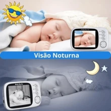 Baba Eletrônica Com Monitor Visão Noturna, Câmera c/ Audio Sensor de Temperatura VB603 3,2 polegadas - Visão 9
