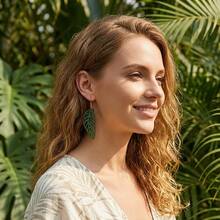 10 paires/7 paires/set, boucles d'oreilles géométriques en bois avec feuilles ajourées pour femmes, style vintage élégant, convient pour la fête des mères et le port quotidien - géométrie - Voir 3