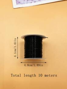 10m Roll Black High Elasticity Beading Cord, Low Friction Smooth Design For Easy Beading, Secure Knot Lock Resistant To Loosening, Flexible Tear-Resistant, Beginner Friendly Craft Rope, Suitable For Elastic Bracelets, Anklets, Beaded Necklaces, Keychains, Hand-Strung Beads And Other Beaded Jewelry Making - Elastic Rope - View 9