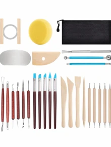 25pcs Air-Dry Clay Modeling Tool Kit Set, Suitable For Adults, Ceramic Polymer Clay Sculpting Pottery Tools, Pottery Crafts, Embellishment, Baking, Carving, Painting, Shaping, Molding - Polymer Clay Tools - View 8