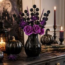 1pc/2pcs/3pcs Artificial Purple Spider Halloween Room Decor, Suitable For Bedroom, Living Room, Fireplace - Multicolor - View 4