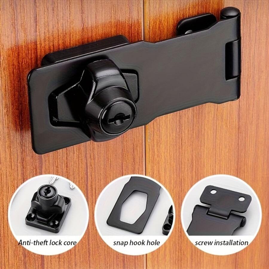 2 Sets Furniture Safety Locks, Easy Installation, Anti-Theft Padlocks, Suitable For Cabinets, Mailboxes, Drawers And Door Locks, Modern Security Locks, Durable Metal Locks - Standard Model - View 1