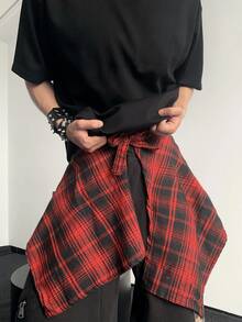 1件新款格紋遮臀裙，時尚百褶裙，可搭配A字裙或迷你裙，裙襬遮臀，遮臀內裙，半身長裙，適合日常穿著與瑜伽 - 彩色 - 查看 5
