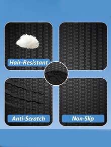 1pc Car Trunk Mat (2D Flat), Polyester Material, Fashionable Modern Dark Grid Pattern, Suitable For Car Interior Decoration - A - View 5