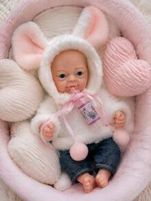 6 Inch/15cm Mini Reborn Doll, Full Soft Silicone Body, Handmade, Lifelike, Cute Painted Details, 5 Styles Available, Accurate Anatomical Structure, Children's Holiday Birthday Christmas Gift - Silicone - View 4