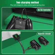 1100mAh Rechargeable Battery Pack Play And Charge Kit For Xb Ox Series S/X Xb Ox One S/X Elite Controller With 4 Battery Covers - Black - View 3