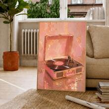 1pc Pink Vinyl Record Player Poster, Retro Music Aesthetic Wall Art Print, Unframed Matte Paper Poster For Bedroom Dorm Living Room Decor - 1PC - View 4