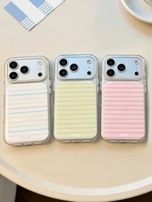 Cute Colorful Stripes Pattern Phone Case Compatible With IPhone 18 Pro Max 18 Pro 17 Pro Max 17 Pro 17 16 Pro Max 16 Pro 16 15 14 13 Pro Max Y2K Simple Lovely Soft Clear Camera Protection Shockproof Back - Pink - View 5