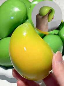 1pc Handmade Scented Non-Fading Mango Squishy, Soft Realistic Fruit Stress Ball, Portable Pocket Sensory Fidget Toy, Cute Mini Desk Decor, Anxiety Relief Gift For Students, Teens And Adults, Daily Entertainment - Multicolor - View 9