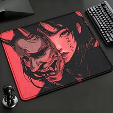 45x40CM 防滑滑鼠墊 蒙面女孩 加速桌墊 電競遊戲使用者 鍵盤墊 專業頂級 縫邊橡膠桌墊 - 查看 3