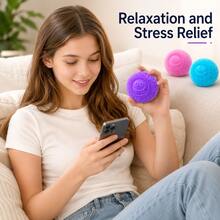Cute Soft Fluffy Smiling Face Stress Relief Toy, Adorable Squishy Squeeze Ball, Creative Desktop Decompression Gadget, Hand-Held Relaxing Fun Toy, Multi-Color Interactive Gift For Kids And Adults, Birthday Holiday Surprise Gift - Multicolor - View 8