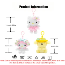 Official Sanrio Flowers Ornament Plush Keychain/Bag Charm.Super Soft And Fluffy,An Ideal Gift Suitable For Fans Playing,As Cute Backpack Accessories. - Multicolor - View 11