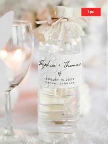 1/20/40pcs Wedding Anniversary Customized Water Bottle Stickers, PVC Waterproof & Oil-Resistant, Marking Drinks, Wedding Favors, Suitable For Weddings, Parties, Birthdays, Bridal Shower - Multicolor 1 - View 13
