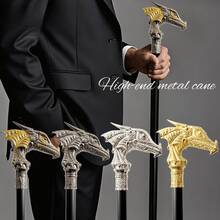 1 pieza Cetro de metal de dos colores con patrón de pterosaurio, textura de escamas de dragón, varita mágica larga desmontable, accesorio de estilo vintage casual para cosplay, juegos y actuación de mago, bastón elegante de alta gama tipo caballero británico, accesorio para festival mediterráneo y árabe, apto para uso diario, regalo para hombre, para actuación escolar creativa - Pteranodon - Ver 3