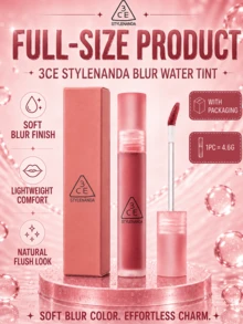 3CE Watery Matte Lip Gloss #CHASING ROSE 4.6g, hasil akhir matte lembut, tidak lengket, membentuk lapisan untuk mengunci warna hanya dengan sekali oles, tahan lama, kebutuhan sehari-hari. - #MENGEJAR ROSE - View 6