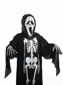 Kostum Halloween Set Festival Hantu Jubah Hantu Kerangka Pakaian Pesta Cosplay - View 4