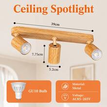 CANMEIJIA 1pc Long Track GU10 Ceiling Spotlight, Black/White, 3-Head, Rotatable Lamp Head, Adjustable Angle, No Light Source, For Living Room, Bedroom, Hallway, Store Lighting - GU10 Ceiling Spotlight 3-head - View 19