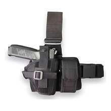 Universal Tactical Leg Holster With Magazine Pouch - Black - View 2